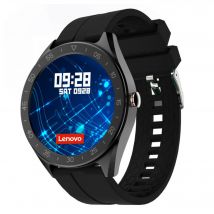 LENOVO Montre connectée à cadran rond, Noir