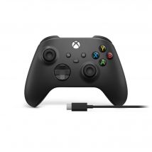Microsoft Xbox Wireless Controller + USB-C Cable Noir Manette de jeu Analogique/Numérique PC, Xbox One, Xbox One S, Xbox One X, Xbox Series S, Xbox 