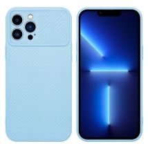 Coque pour Apple iPhone 13 PRO MAX en Bonbon Bleu Clair Housse de protection Étui en silicone TPU flexible et avec protection pour appareil photo