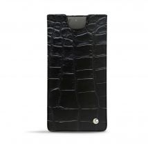 Pochette cuir Samsung Galaxy Note10 - - Noir - Cuir Abaca