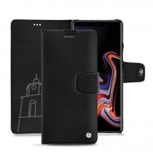 Funda de piel Samsung Galaxy Note9 - Solapa billetera - Negro - Piel lisa de primera calidad - Nuevo
