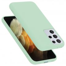 Coque pour Samsung Galaxy S22 ULTRA en LIQUID LIGHT GREEN Housse de protection Étui en silicone TPU flexible