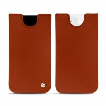 Pochette cuir Apple iPhone 12 mini - - Orange - Cuir vegan