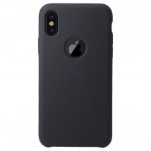 Coque en gel de silicone doux pour Apple iPhone X/XS, Noir satin