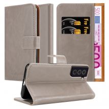 Coque pour Samsung Galaxy S22 en MARRONE CAPPUCINO Housse de protection Étui avec fermeture magnétique, fonction de support et compartiment pour carte