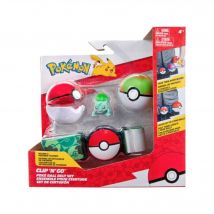 Ceinture Clip 'N' Go BANDAI - Pokémon - 1 ceinture, 1 Poké Ball, 1 Nest Ball et 1 figurine 5 cm Bulbizarre