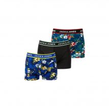 JACK & JONES Lot de 3 Boxers Cerisier/Bleu Homme