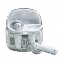 JBL Tune Flex Ghost Edition Casque True Wireless Stereo (TWS) Ecouteurs Appels/Musique Bluetooth Translucide, Transparent