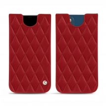 Pochette cuir Apple iPhone 14 Plus - - Rouge - Cuir lisse couture
