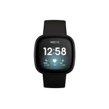 Braccialetto connesso Fitbit Versa 3 AMOLED 40 mm GPS - Nero con monitoraggio della salute e della forma fisica - Nuovo