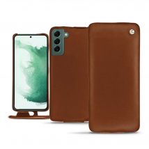 Housse cuir Samsung Galaxy S22+ - Rabat vertical - Marron - Cuir lisse