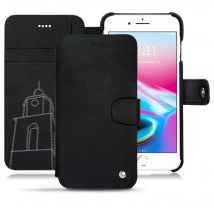 Housse cuir Apple iPhone 8 Plus - - Noir - Cuir lisse premium