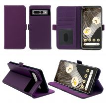 Google Pixel 7 Pro 5G Etui Coque violet Protection Portefeuille à Rabat Porte Cartes - Housse violette Antichoc Folio - Accessoires Pochette Case