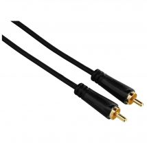 Câble vidéo, RCA mâle - RCA mâle, plaqué or, Noir, 1,50 m