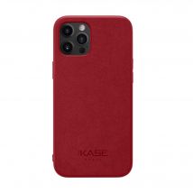 Coque en Suède Alcantara pour Apple iPhone 12 Pro Max, Rouge rubis