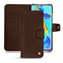 Housse cuir Huawei P30 Pro - - Marron - Cuir grainé