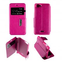 Etui Folio Rose Fushia compatible Wiko Kite