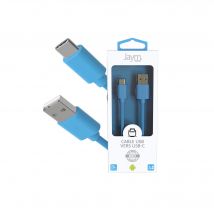 Câble iPhone / Galaxy / Google - USB vers Type-C 3A - 1,5 mètres - Collection POP - Bleu