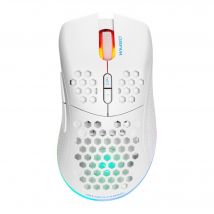 DELTACO GAMING - WHITE LINE WM80 - Souris gaming optique Sans fil 4800 DPI, 1000 Hz, Ultra légère, RGB, 7 boutons