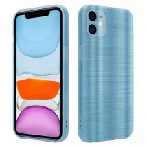 Coque pour Apple iPhone 11 en Brushed Turquoise Housse de protection Étui en silicone TPU flexible au design brossé