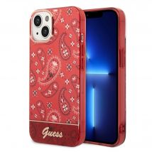 Guess étui pour iPhone 14 6.1 rouge Bandana Paisley