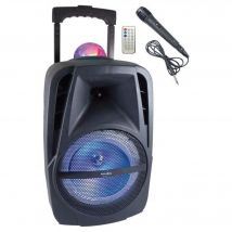 INOVALLEY KA116BOWL - Enceinte lumineuse Bluetooth 450W - Fonction Karaoké - Boule kaléidoscope LED multicolore - Port USB