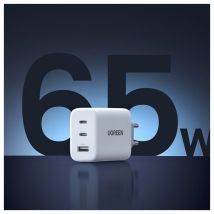 USB-C Charger 65W USB C Charger (Power Supply) 3-Port PD Charger