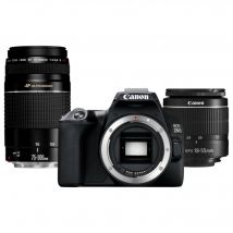 Canon EOS 250D + EF-S 18-55mm f/3.5-5.6 III + EF 75-300mm f/4-5.6 III Kit d'appareil-photo SLR 24,1 MP CMOS 6000 x 4000 pixels Noir
