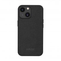 Coque en Suéde Alcantara pour Apple iPhone 14, Minuit Noir