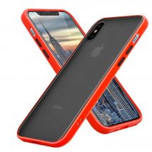 Coque pour Apple iPhone X / XS en Rouge Givré - Touches Noires Housse de protection Étui hybride avec intérieur en silicone TPU et dos en plastique 