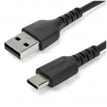 StarTech.com Câble de Charge Rapide USB-A vers USB-C de 2m, Robuste, Charge et Synchronisation, 3A, USB 2.0, Gaine TPE Noire et Fibre d'Aramide - 