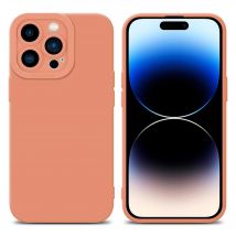Coque pour Apple iPhone 14 PRO MAX en FLUID ORANGE CLAIR Housse de protection Étui en silicone TPU flexible