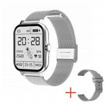 Montre intelligente Y13, 1,69'' TFT HD, Bluetooth 5.0, Notifications : Appel, SMS, réseaux sociaux, mode multisport, moniteur de sommeil - Argenté