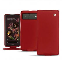 Funda de piel Google Pixel 6 - Solapa vertical - Rojo - Piel lisa - Nuevo