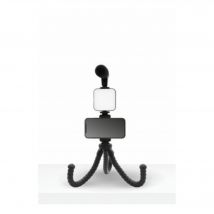 Kit vlogging 4 in 1 Microfono + treppiede + supporto + led - Nuovo