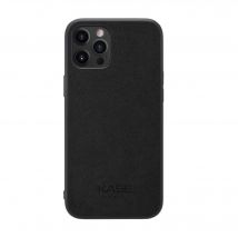 Coque en Suède Alcantara pour Apple iPhone 12 Pro Max, Noir Minuit