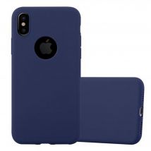 Funda rígida para Apple iPhone X / XS en CANDY DARK BLUE Protective Cover Flexible TPU Silicone Case - Nuevo