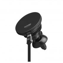 Chargeur de voiture sans fil détachable 2-en-1 (15W), Noir Carbone