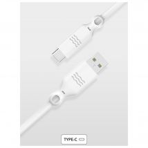 JUST GREEN Cabo de carga y sincronización USB-A / USB-C de 1,2 metros 3A 15W Blanco - Nuevo