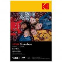 KODAK 9891161 - 100 Hojas de Papel Fotográfico 180g/m², brillante, Formato A6 (10x15cm), Impresión Inkjet- Reacondicionado - Excelente estado
