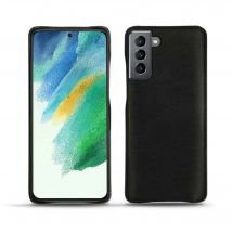 Funda de piel Samsung Galaxy S21 FE - Tapa trasera - Negro - Piel lisa de primera calidad - Nuevo
