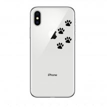 Coque Silicone pour IPHONE 12 Mini Pattes de Chat Chien Fun Empreintes Traces Pomme Transparente Protection Gel Souple