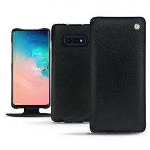 Housse cuir Samsung Galaxy S10E - Rabat vertical - Noir - Cuir saffiano