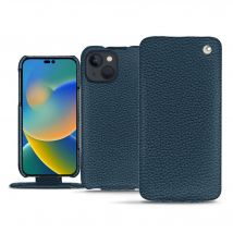 Funda de piel Apple iPhone 14 - Solapa vertical - Azul - Piel granulada - Nuevo