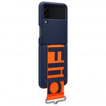 Coque Samsung G Z Flip 3 Silicone avec lanière Bleue Samsung