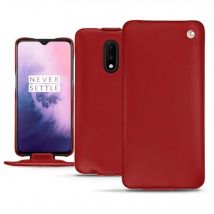 Funda de piel OnePlus 7 - Solapa vertical - Rojo - Piel lisa - Nuevo