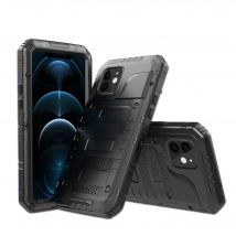 Coque pour Apple iPhone 12 en Noir Housse de protection Étui Protection robuste à 360° avec protection d'écran Outdoor Heavy Duty résistant aux chocs