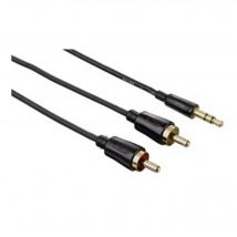 Hama 1.5m 2 x RCA - 3.5mm m/m câble audio 1,5 m 3,5mm Noir
