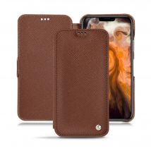 Funda de piel Apple iPhone 11 Pro Max - Solapa horizontal - Marrón - Piel saffiano - Nuevo