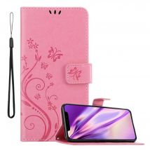 Coque pour Apple iPhone 11 PRO MAX en ROSE FLORAL Housse de protection Étui au design floral avec fermeture magnétique, fonction de support et 
